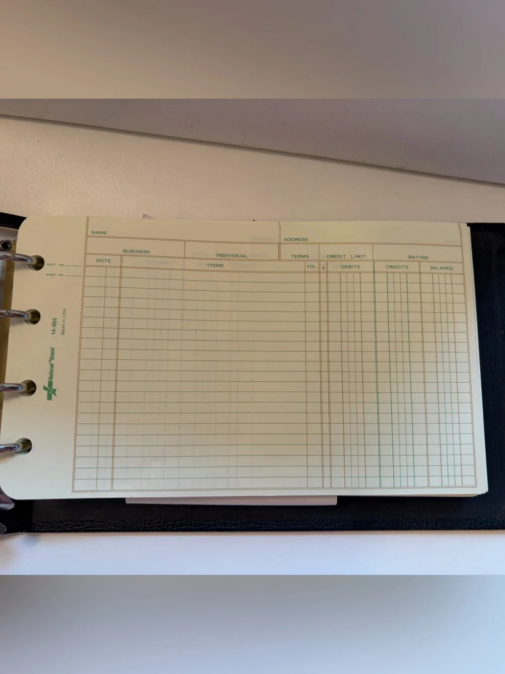 Bookkeeping Ledger Notebook - Black National Brand 63-453 w/Filler made in USA